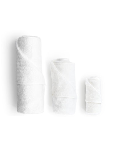 Horizontal Ridge and Pile Towels- White - Towel Set