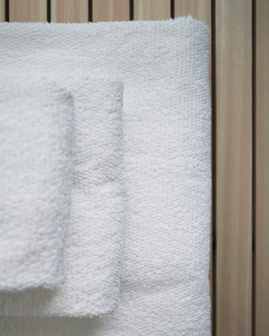 Horizontal Ridge and Pile Towels- White – Nalata Nalata