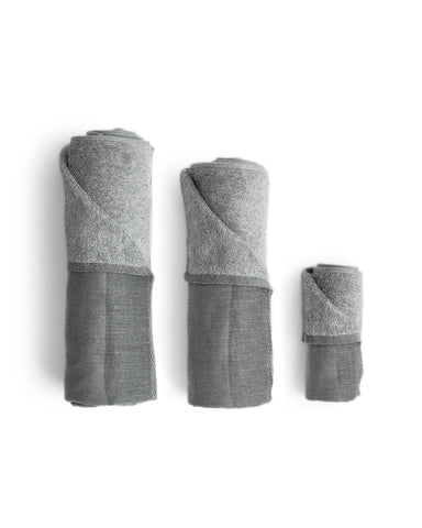 Zen Charcoal Towels - Light Gray - Towel Set - 1 face, 1 hand, 1 body