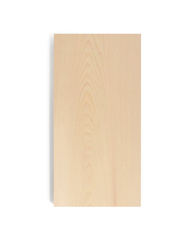Thick kiso hinoki cypress wood board against white background