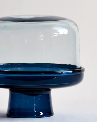 Cropped detail view of the reclaimed blue comport and dome.