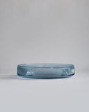 Straight view of the light blue reclaimed blue schale.