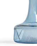 Cropped detail of the body of the reclaimed blue whiskey decanter. Slash pattern from N and Z are visible.
