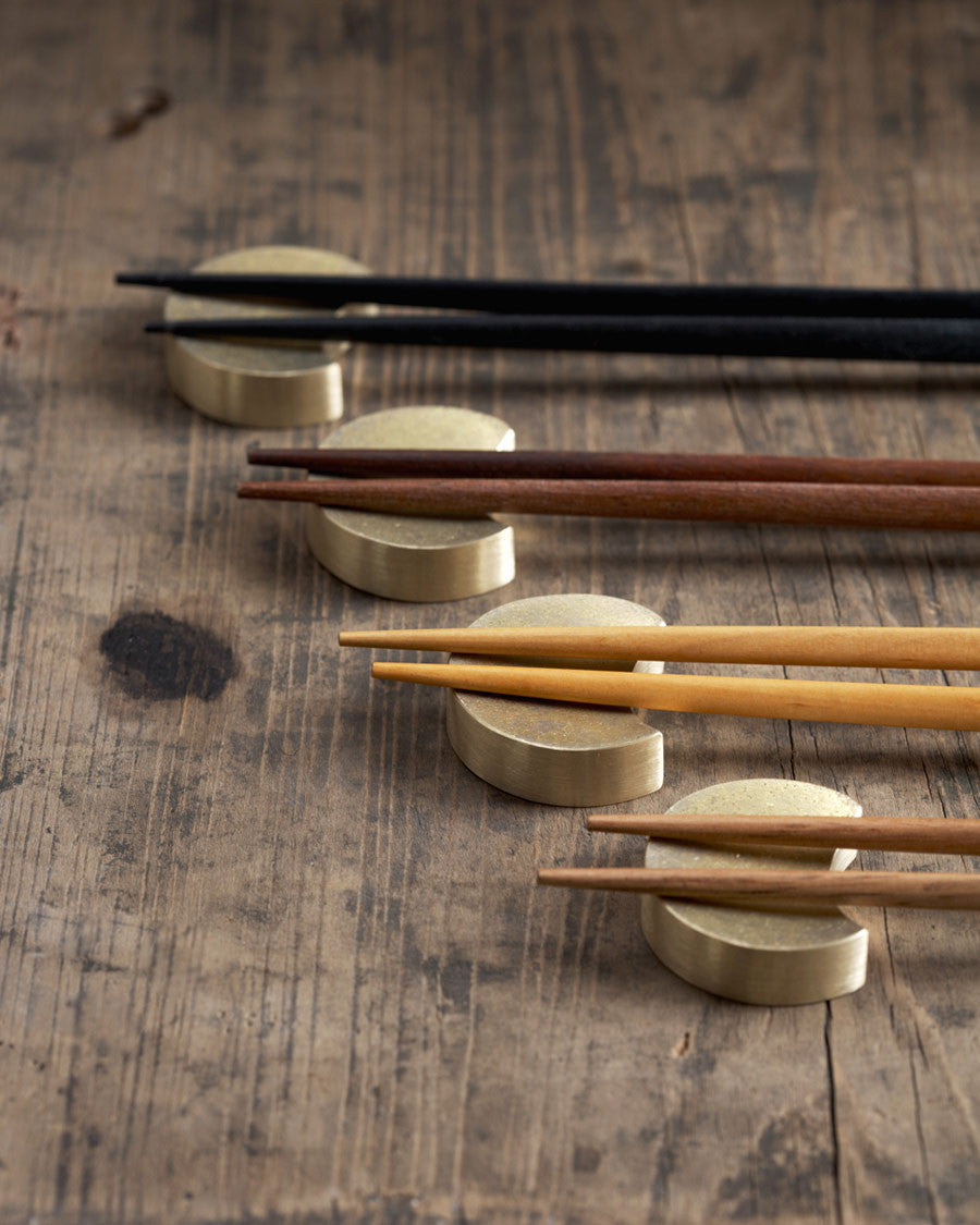 Brass Chopstick Rests - Four Moon