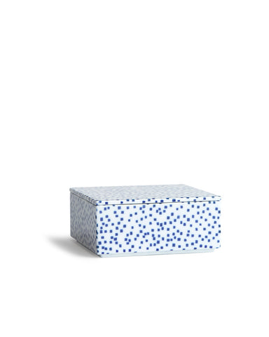Porcelain Box - Blue Squares - Small
