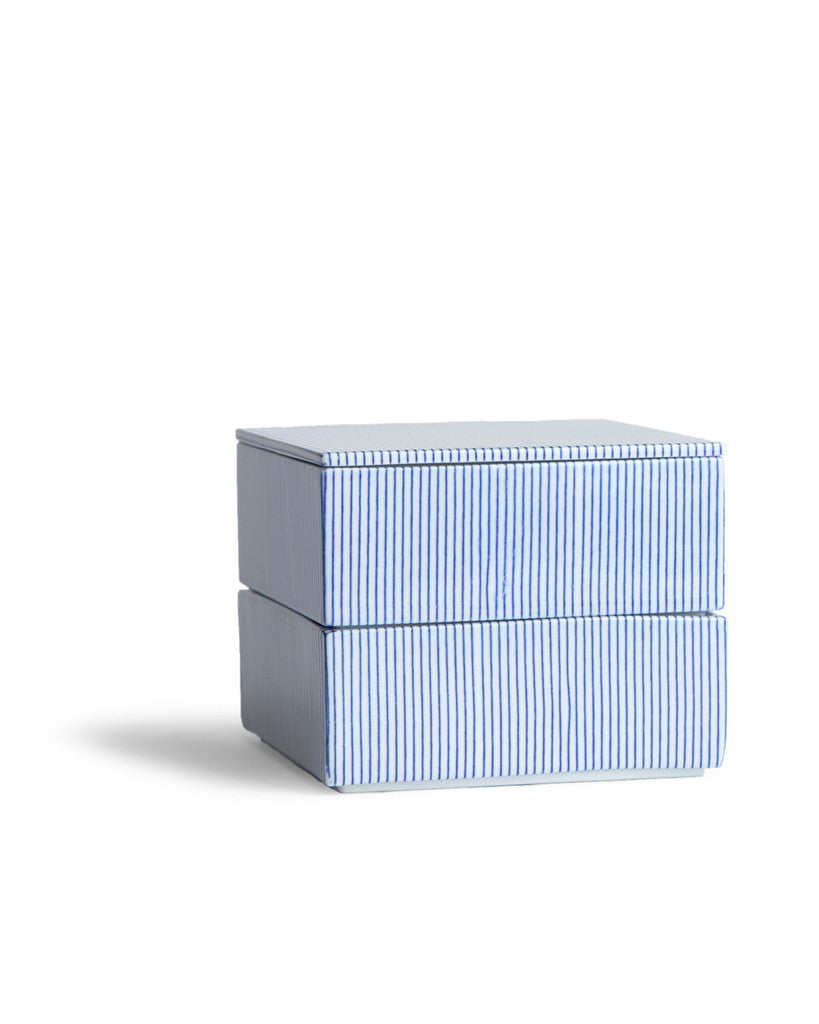 Porcelain Box - Blue Stripe