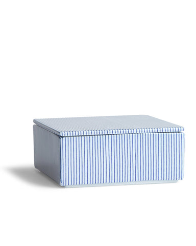 Porcelain Box - Blue Stripe - Large