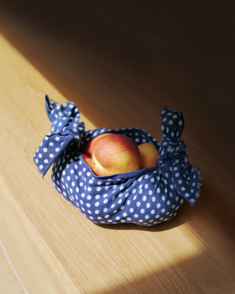 Tenugui Cloth - Navy White Dot