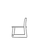 Line drawing of the profile of the 2 year old school chair.