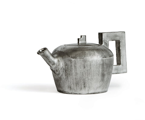 Silver Geometric Teapot