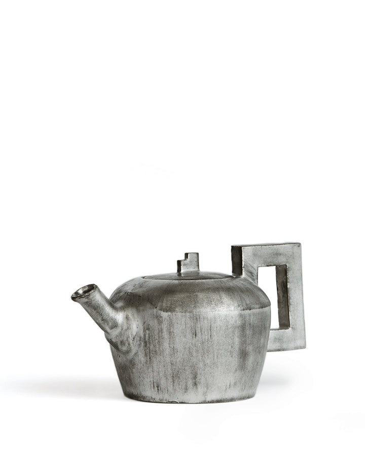 Silver Geometric Teapot