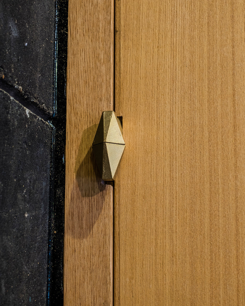 Matureware Brass French Hinge on wooden door
