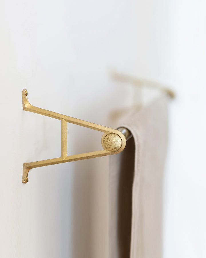 Matureware by Futagami Brass Pipe Bracket Set Large with towel draped on bar