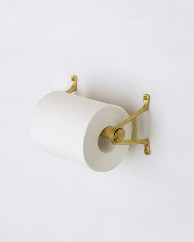 Matureware by Futagami Brass Pipe Bracket Set Small with one toilet paper roll
