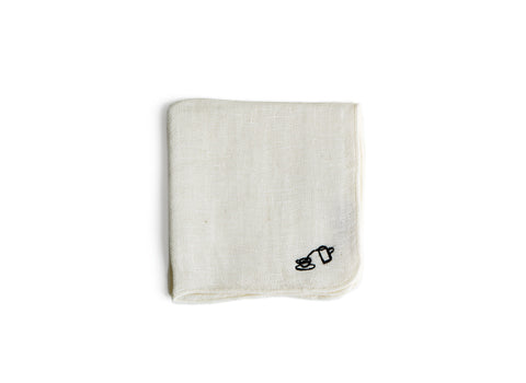 Embroidered Handkerchief Cloth - Coffee