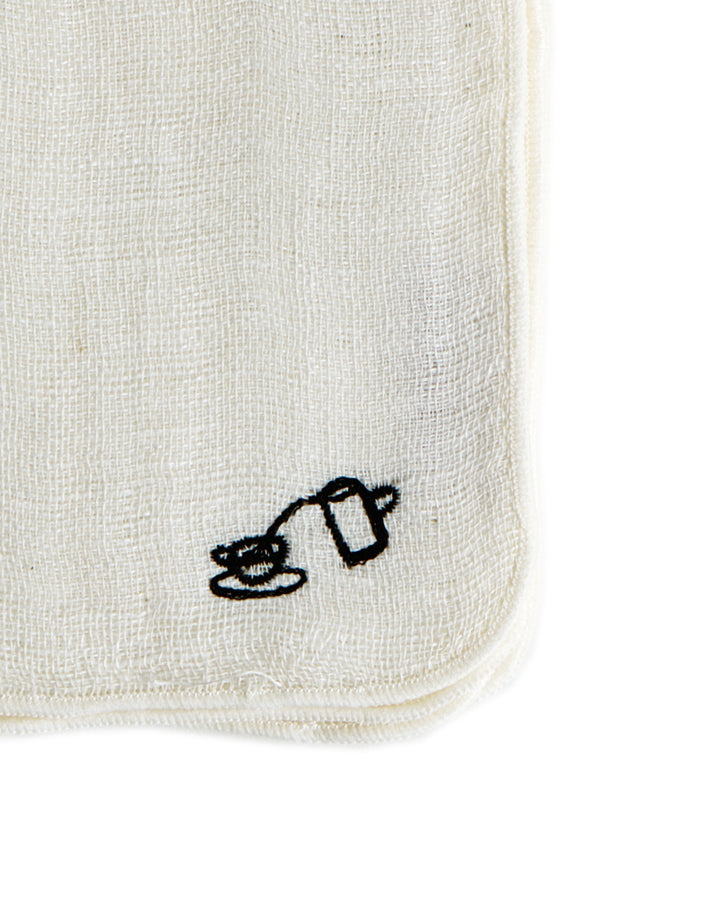 Embroidered Handkerchief Cloth - Coffee