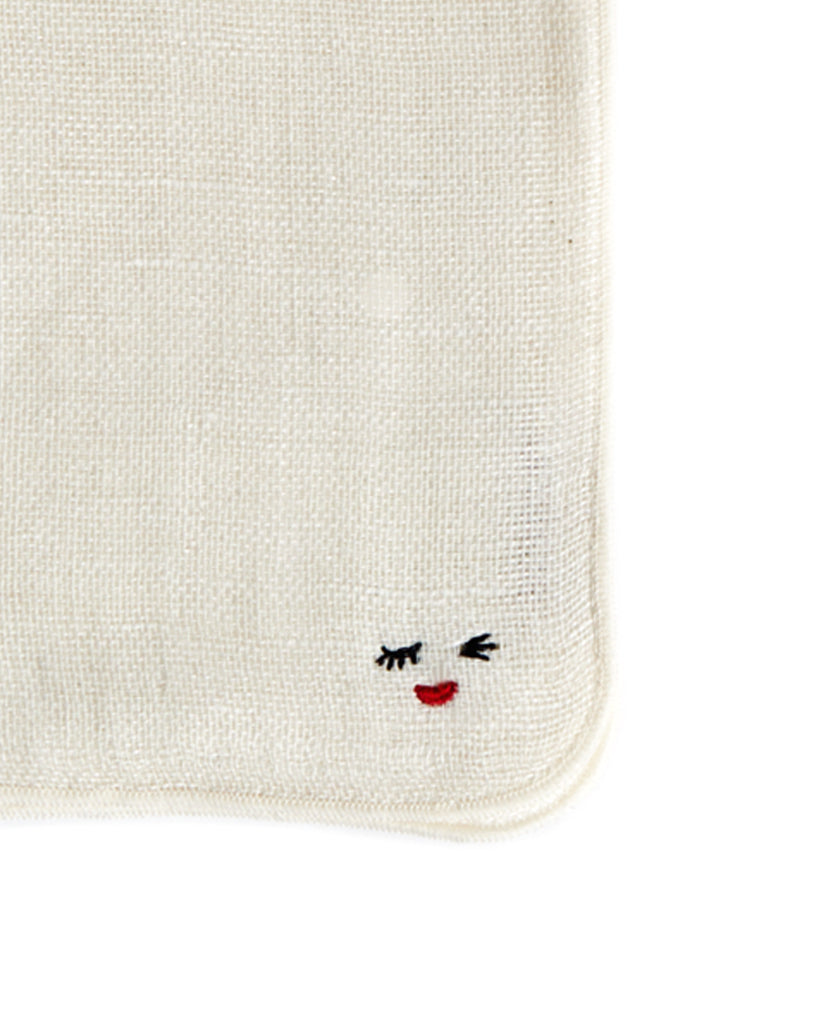 Embroidered Handkerchief Cloth - Wink