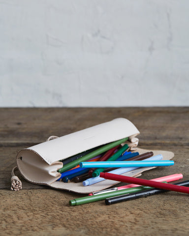 Leather School Supplies Pouch, Leather Pen Pencil Cases