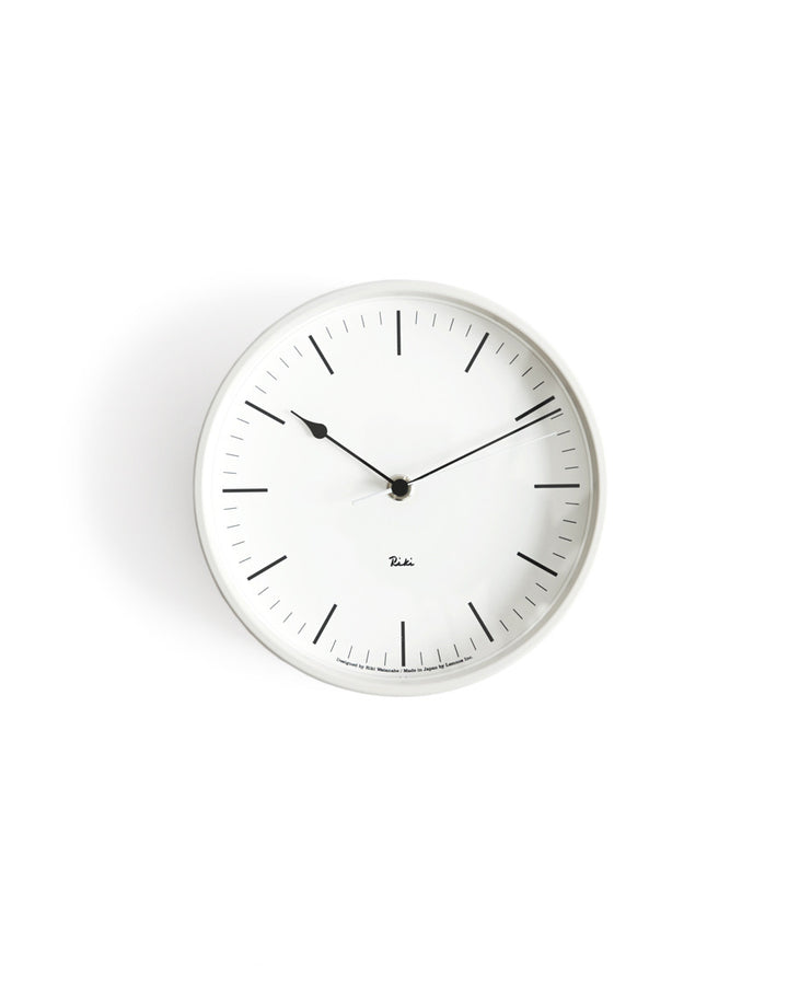 Riki Steel Clock - Ivory White