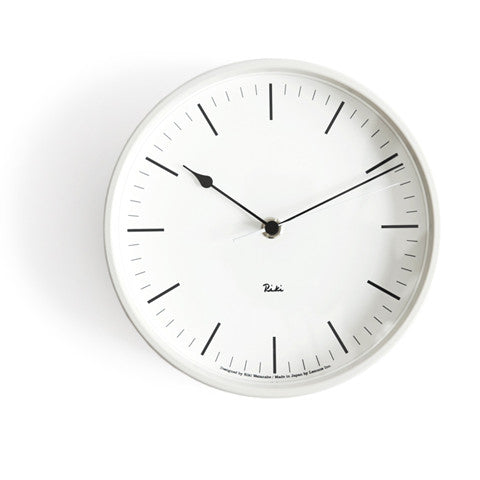 Riki Steel Clock - Ivory White