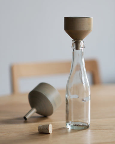 Ryuji Mitani Wooden Urushi Funnel Small in a Glass Bottle
