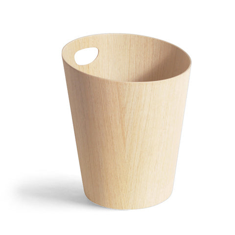 White Oak Paper Waste Basket with Handle