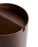 Walnut Paper Waste Basket with Lid - Small