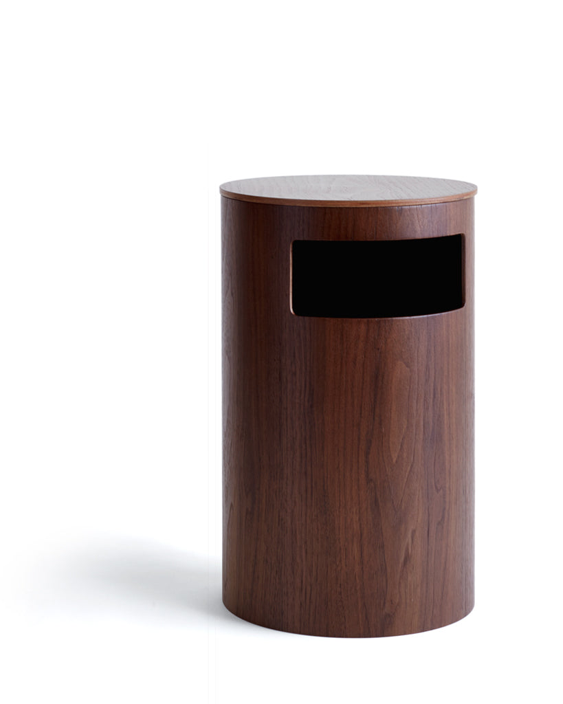 Walnut Paper Waste Basket with Side Entry (OUT OF STOCK)
