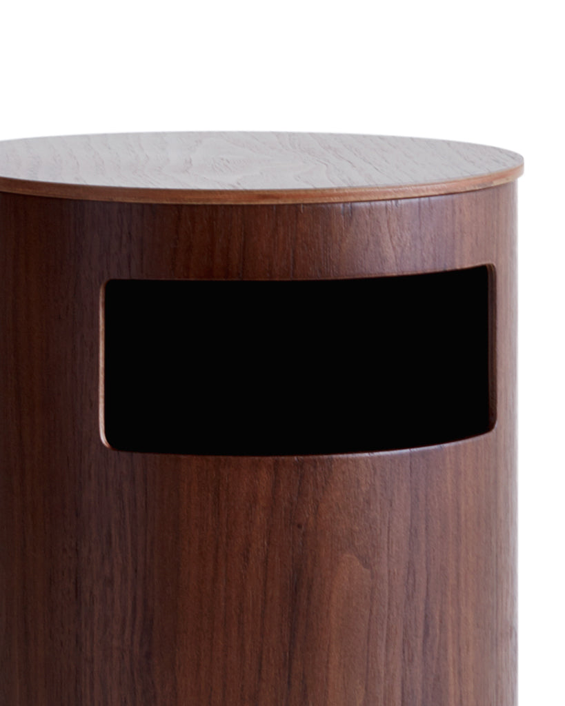 Walnut Paper Waste Basket with Side Entry (OUT OF STOCK)