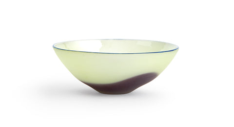 Glass Bowl - Light Green and Deep Red