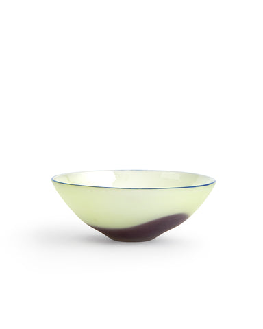 Glass Bowl - Light Green and Deep Red