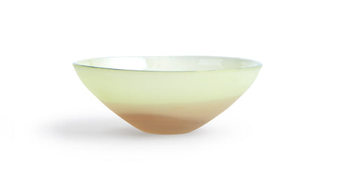 Glass Bowl - Light Green and Rose