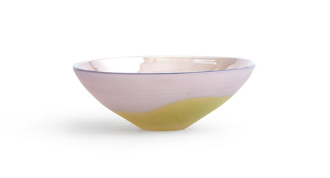 Glass Bowl - Violet and Yellow