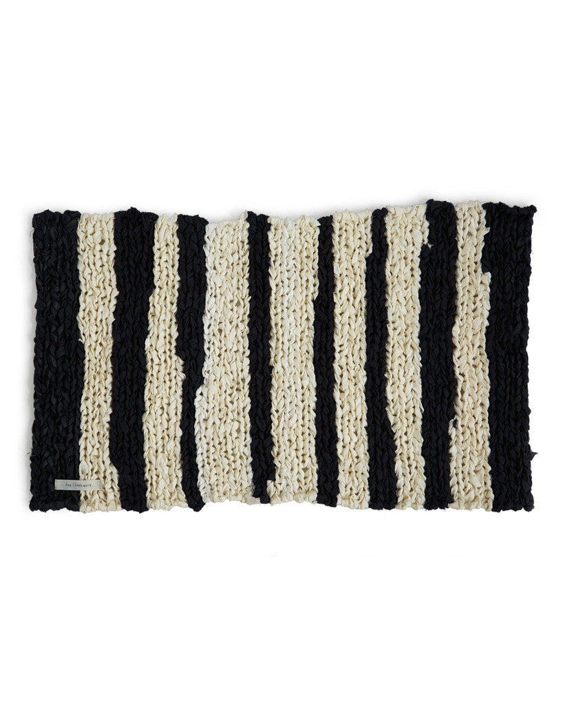 Knitted Linen Floor Mat - Striped (OUT OF STOCK)