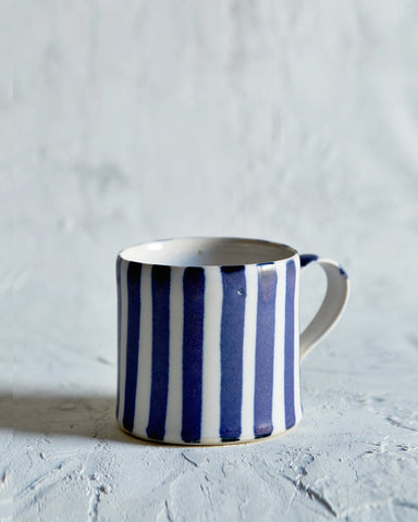 Striped Coffee Cup - Even Blue, Even White (OUT OF STOCK)