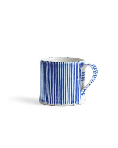 Striped Coffee Cup - Thin White, Thin Blue (OUT OF STOCK)