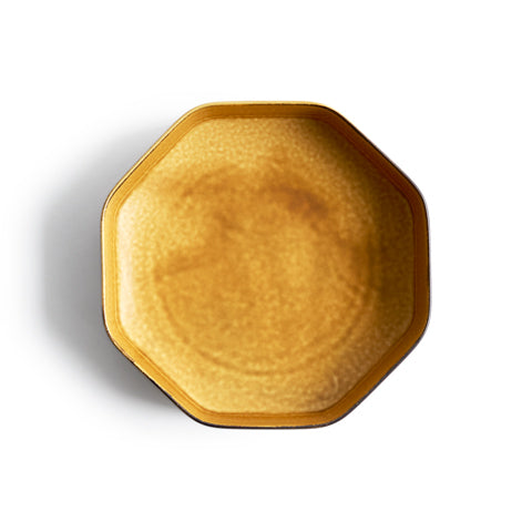 Octagonal Mustard Glaze Bowl