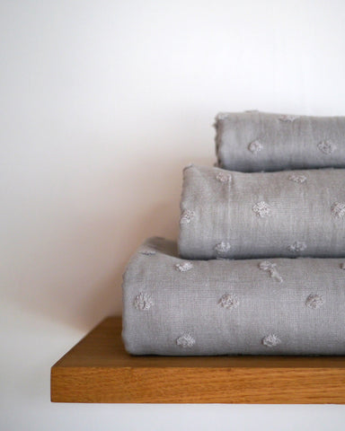 Zero Twist Gauze Dot Towels - Gray