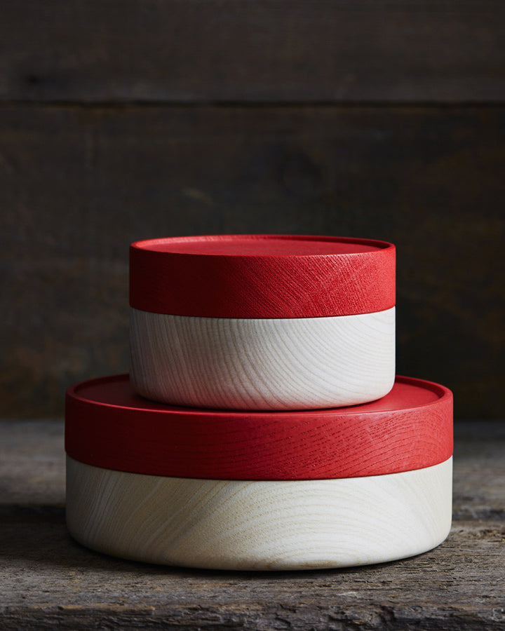 "Hako" Soji Wide Red Containers