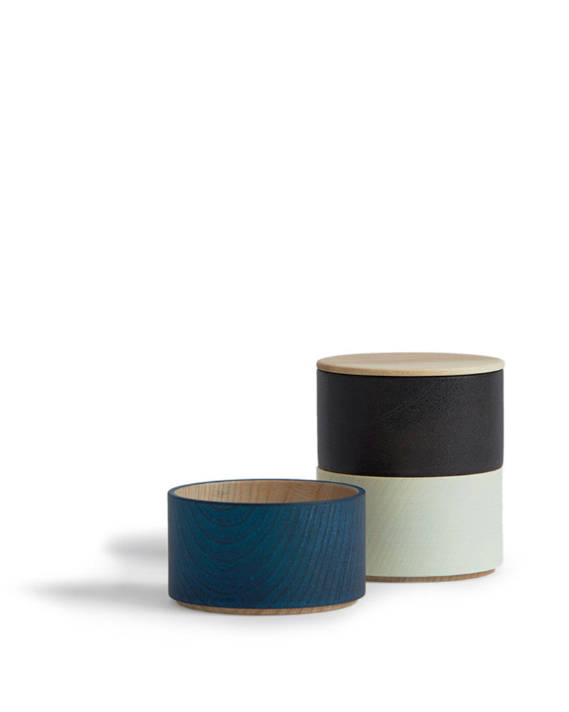 Border Three Tiered Containers - Navy, Ivory, Black (OUT OF STOCK)