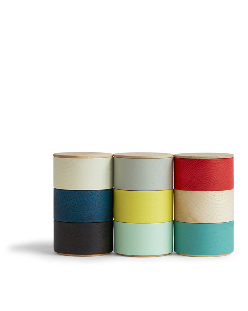 Border Three Tiered Containers - Turquoise, Natural, Red (OUT OF STOCK)
