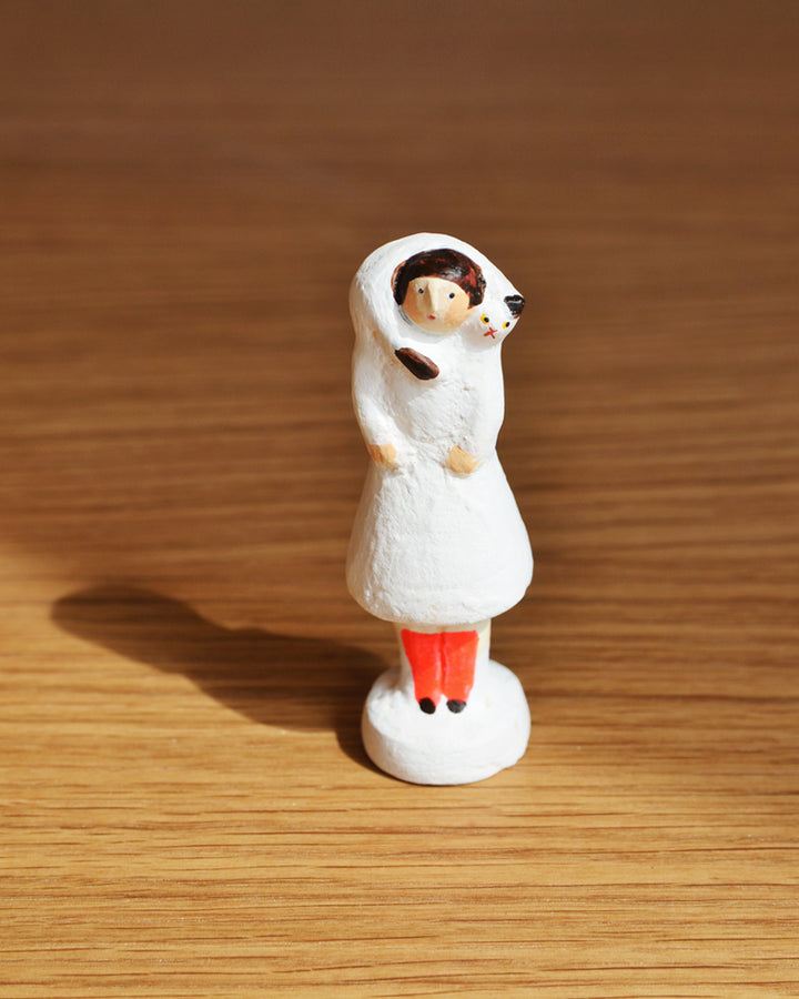 Figurine with Cat Muffler - Ruby (OUT OF STOCK)