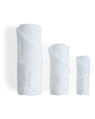 Zero Twist Gauze Dot Towels - White - Towel Set