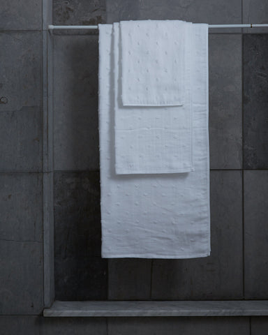 Zero Twist Gauze Dot Towels - White