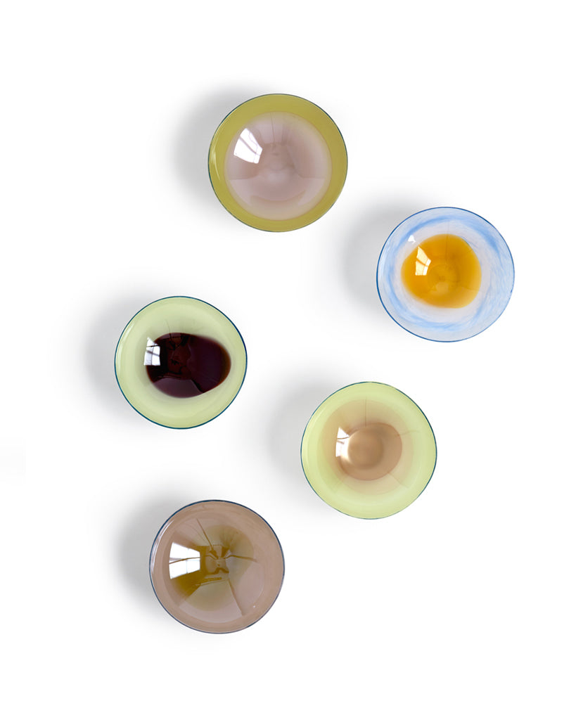 Glass Bowl - Light Green and Rose